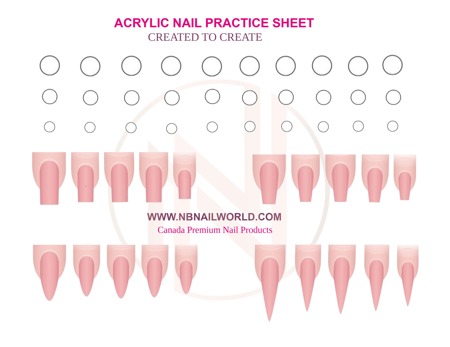 Acrylic Nail Practice Sheet