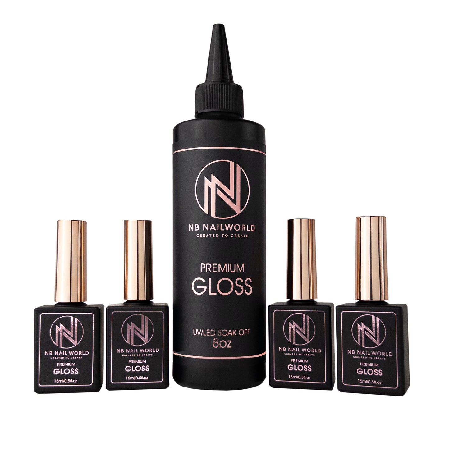 Premium Gloss refill 8oz + FREE 4 empty bottle (15ml)